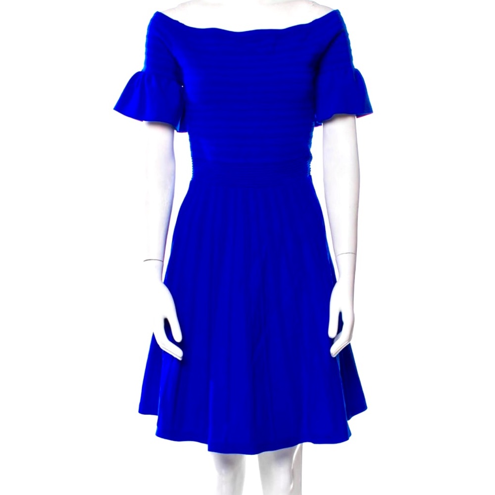 Ted Baker Elegant Blue Off-Shoulder Dress